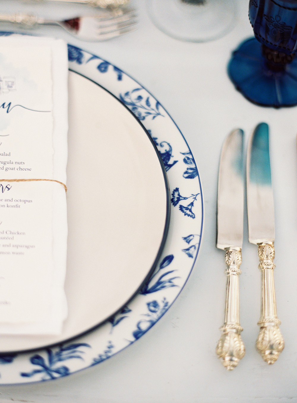 Tablescape with classic cutlery - Greek wedding photographers Les Anagnou - Greece wedding photographers