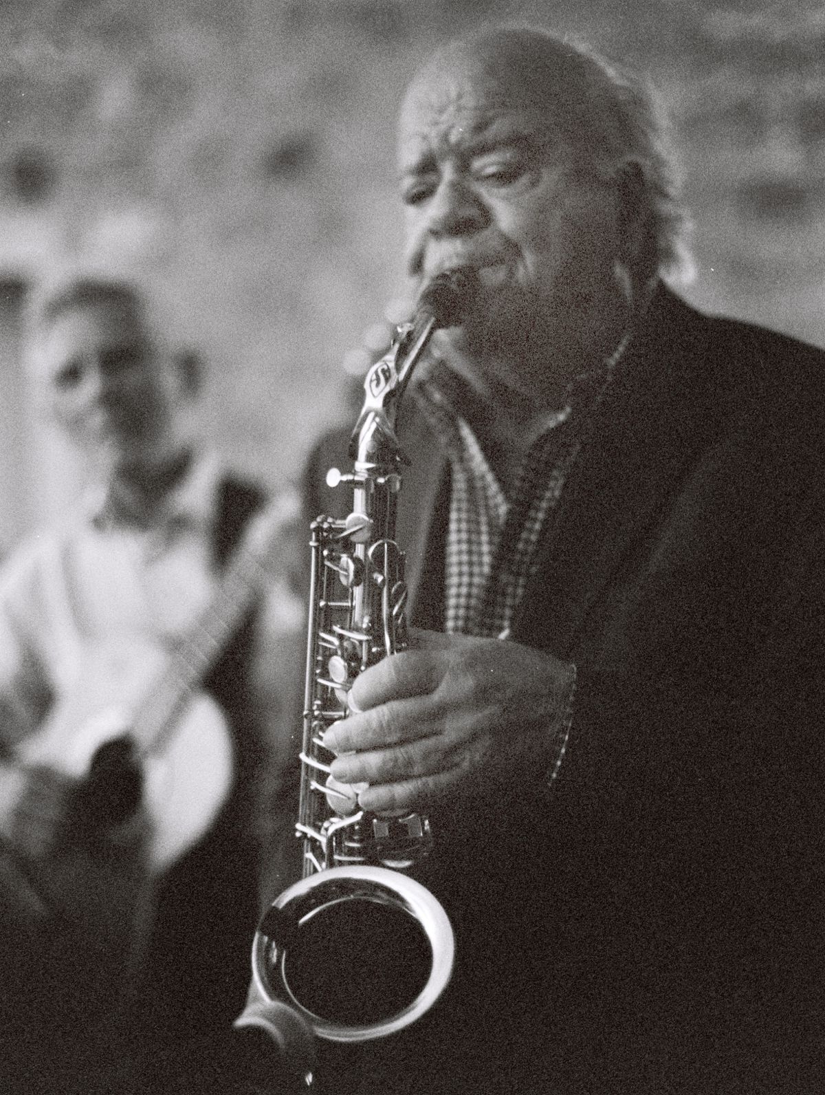 George Katsaros world known saxophonist at Hydra wedding