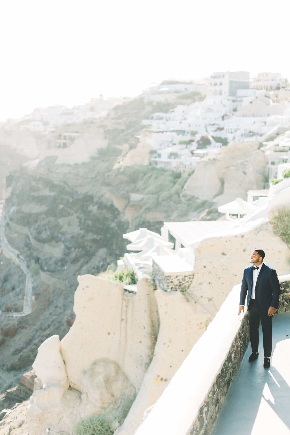 Portrait of groom at Canaves Oia, Santorini