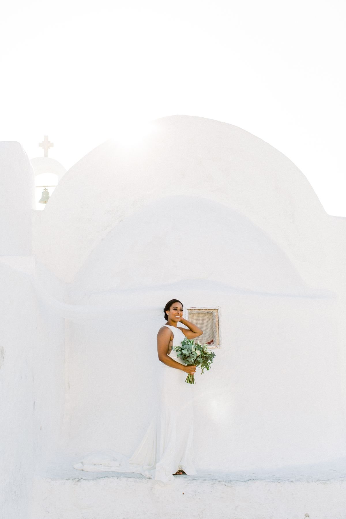 Portrait of bride at Canaves Oia, Santorini