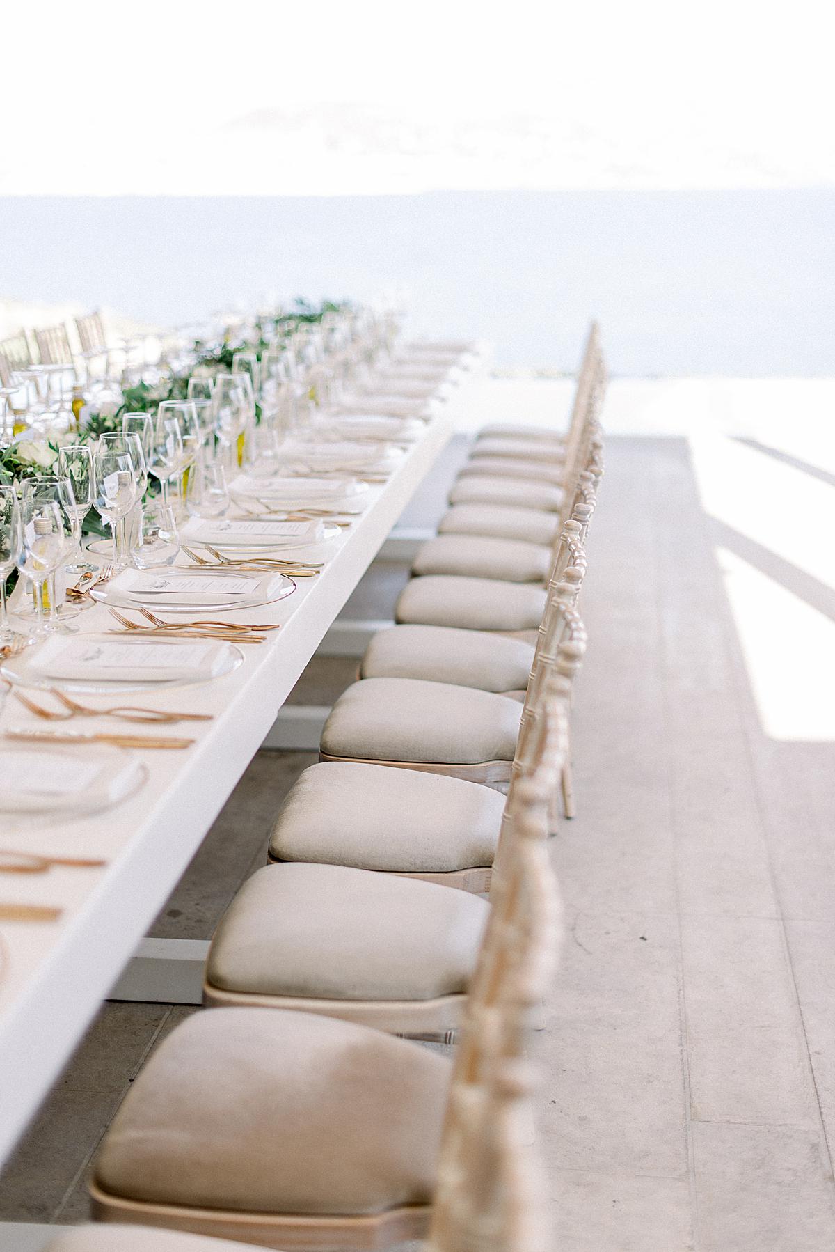 table set up details at private island house athens
