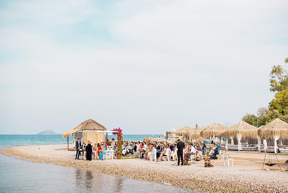 spetses island ceremony set up at the Kaiki beach club