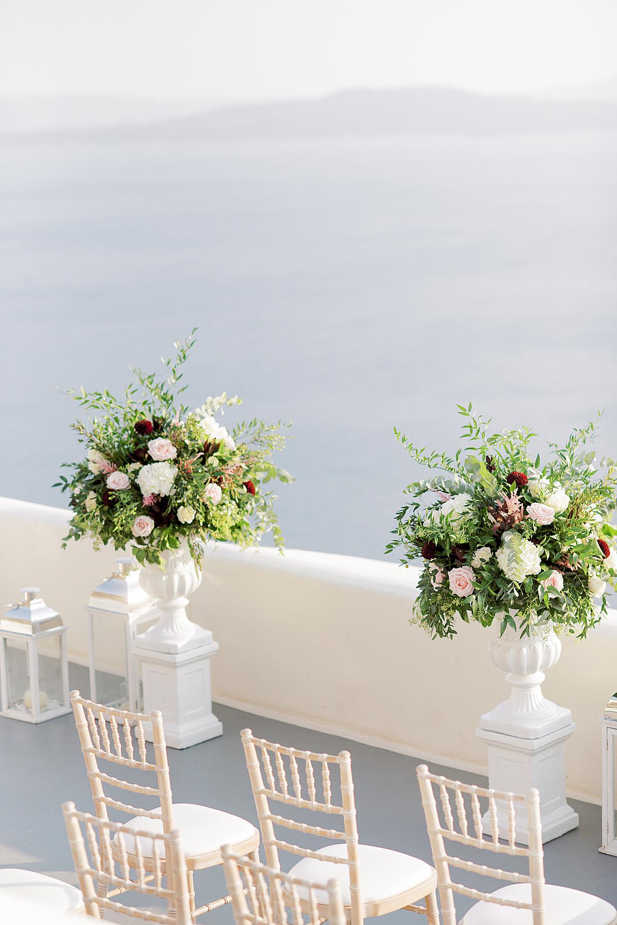 wedding ceremony set up at canaves oia santorini
