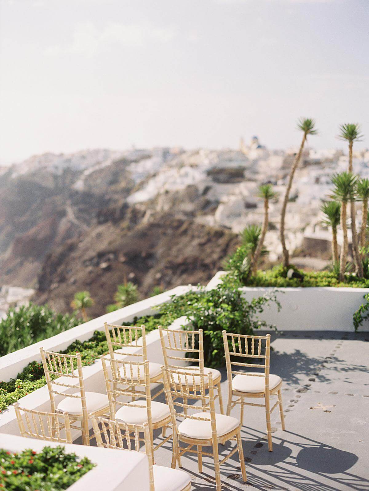 spectacular views on a santorini wedding set up at Ikies hotel designed by santoriniglam weddings in santorini