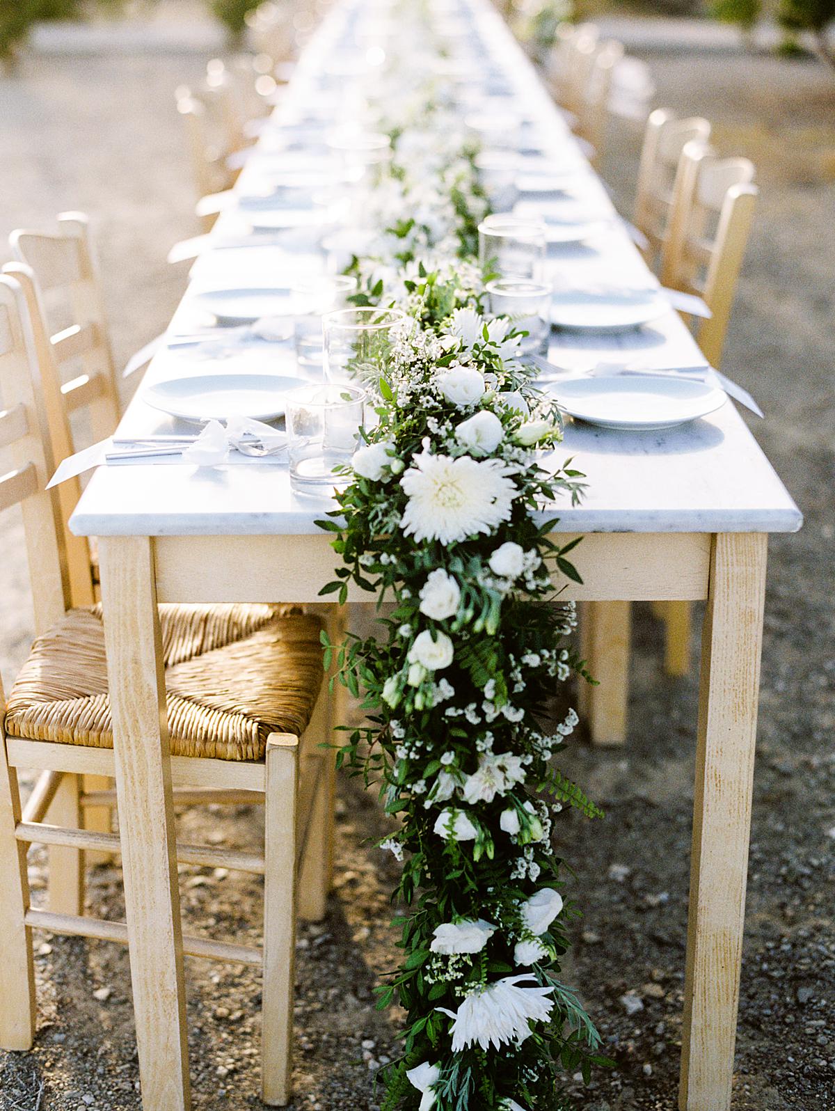 table set up of wedding at 