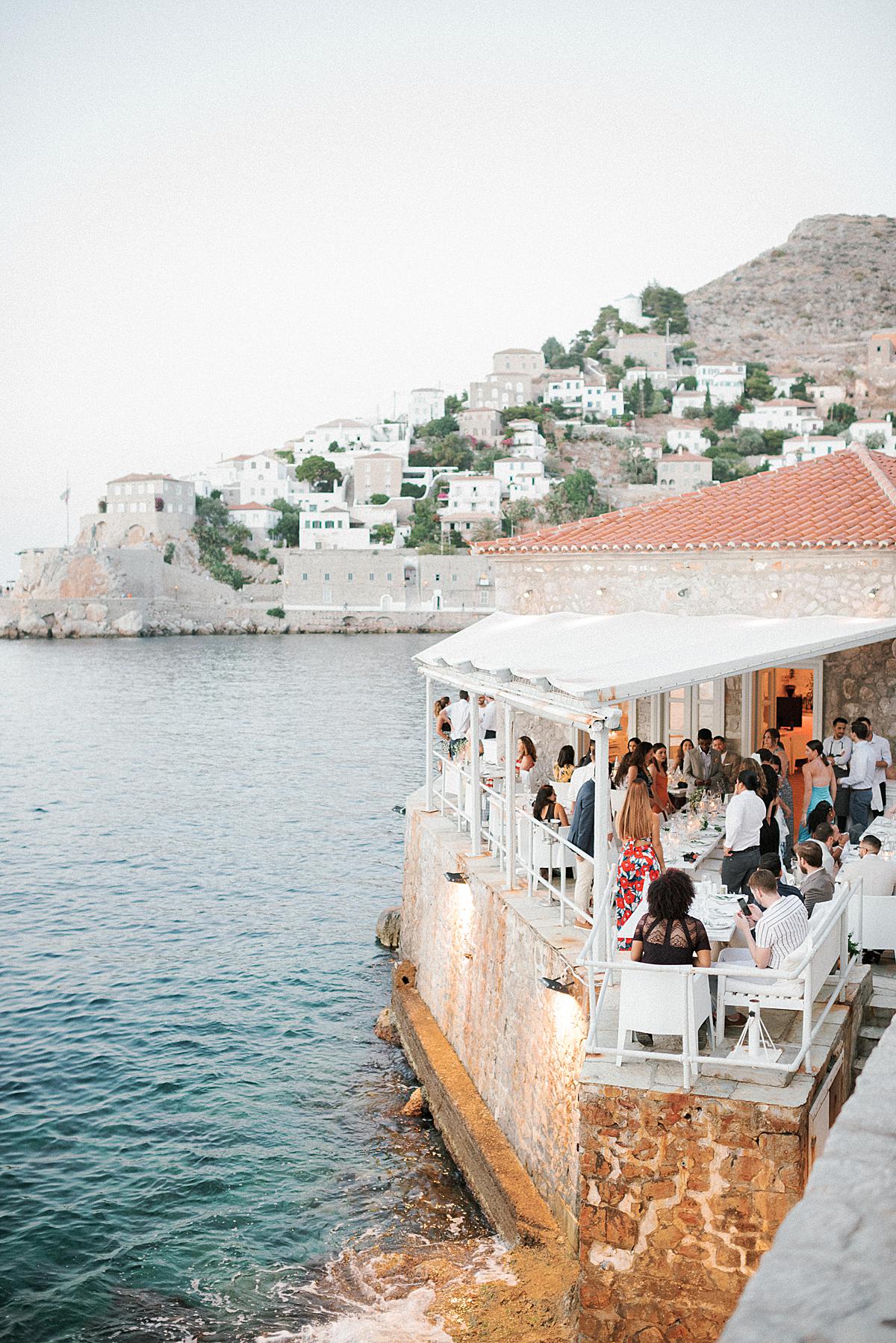 omilos wedding reception on Hydra island