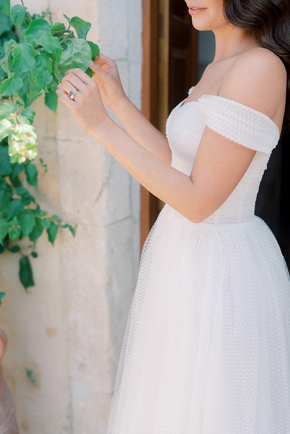 portrait of bride at wedding in crete