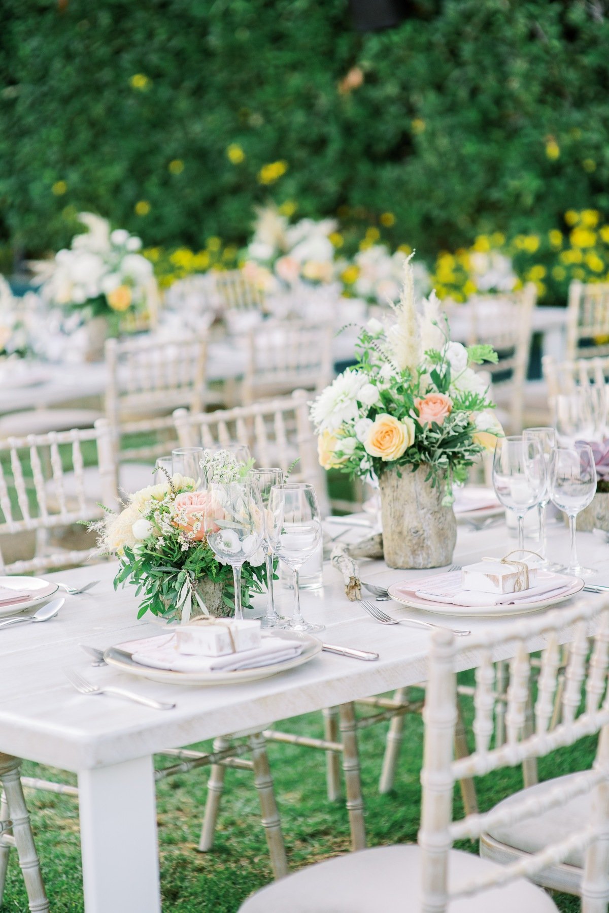 wedding table setting in the athenian riviera